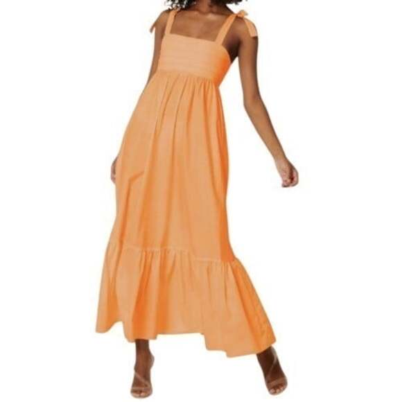 Misa Los Angeles Dresses & Skirts - MISA LA Women's Orange Serafina Square-Neck Tie-Shoulder Maxi Dres Size L NWT